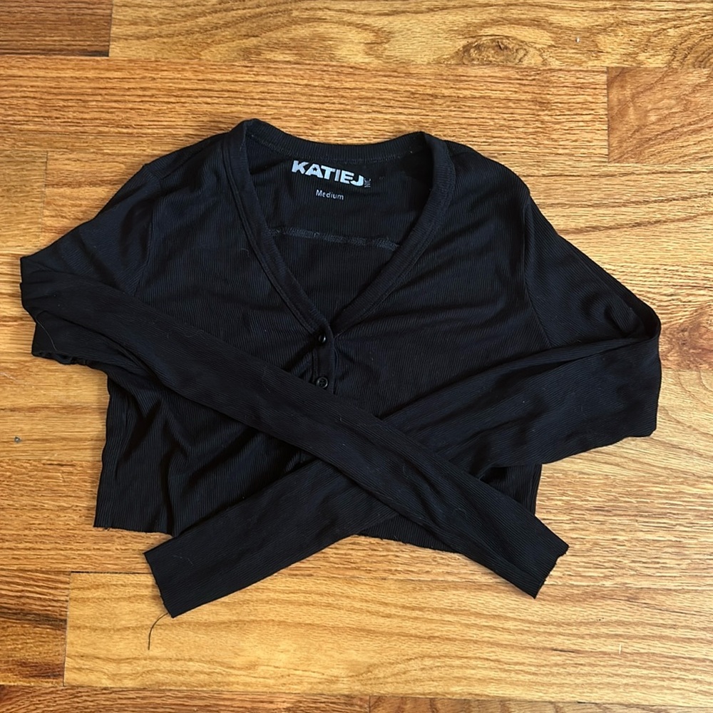 Black Cropped Cardigan (Katie J)